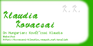 klaudia kovacsai business card